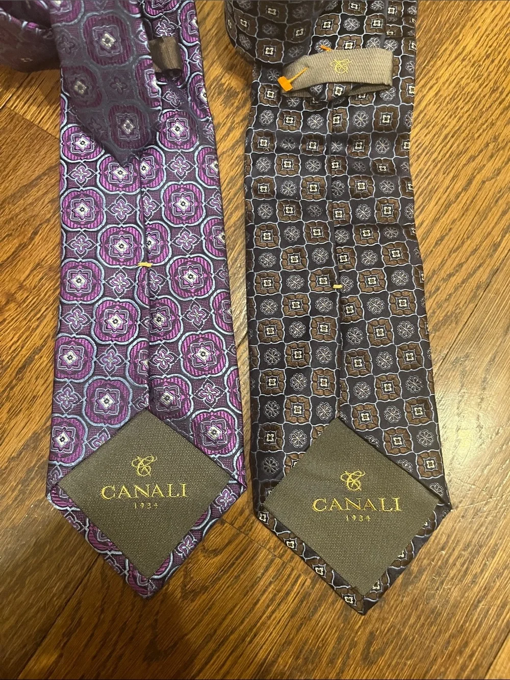 Canali x2 Purple Geometric Men's Tie - silk